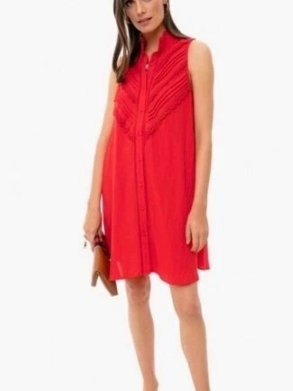 Pomander Place Red Dutton Shirt Dress Size Small